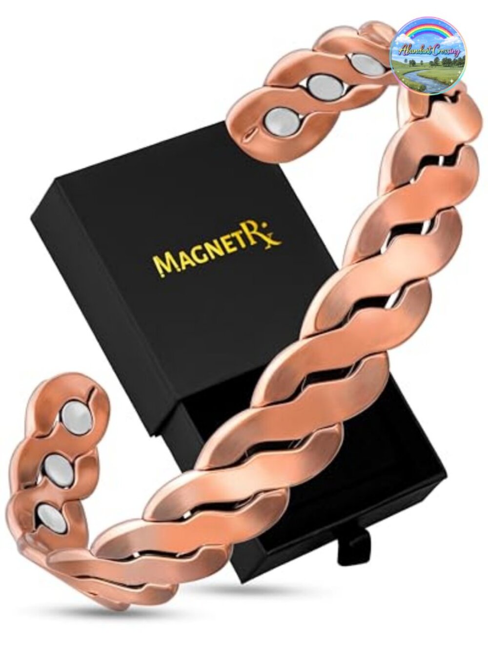 Pure Copper Magnetic Adjustable Cuff Bracelet with Neodymium Magnets